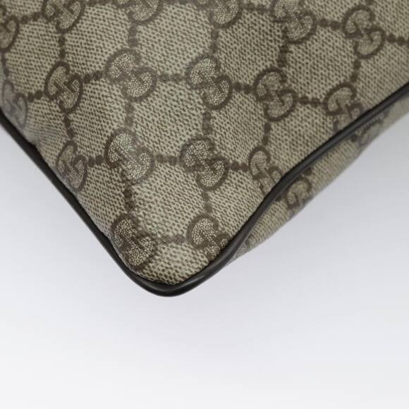 GUCCI GG Supreme Shoulder Bag Pvc Leather Beige Brown Silver - Picture 16 of 16